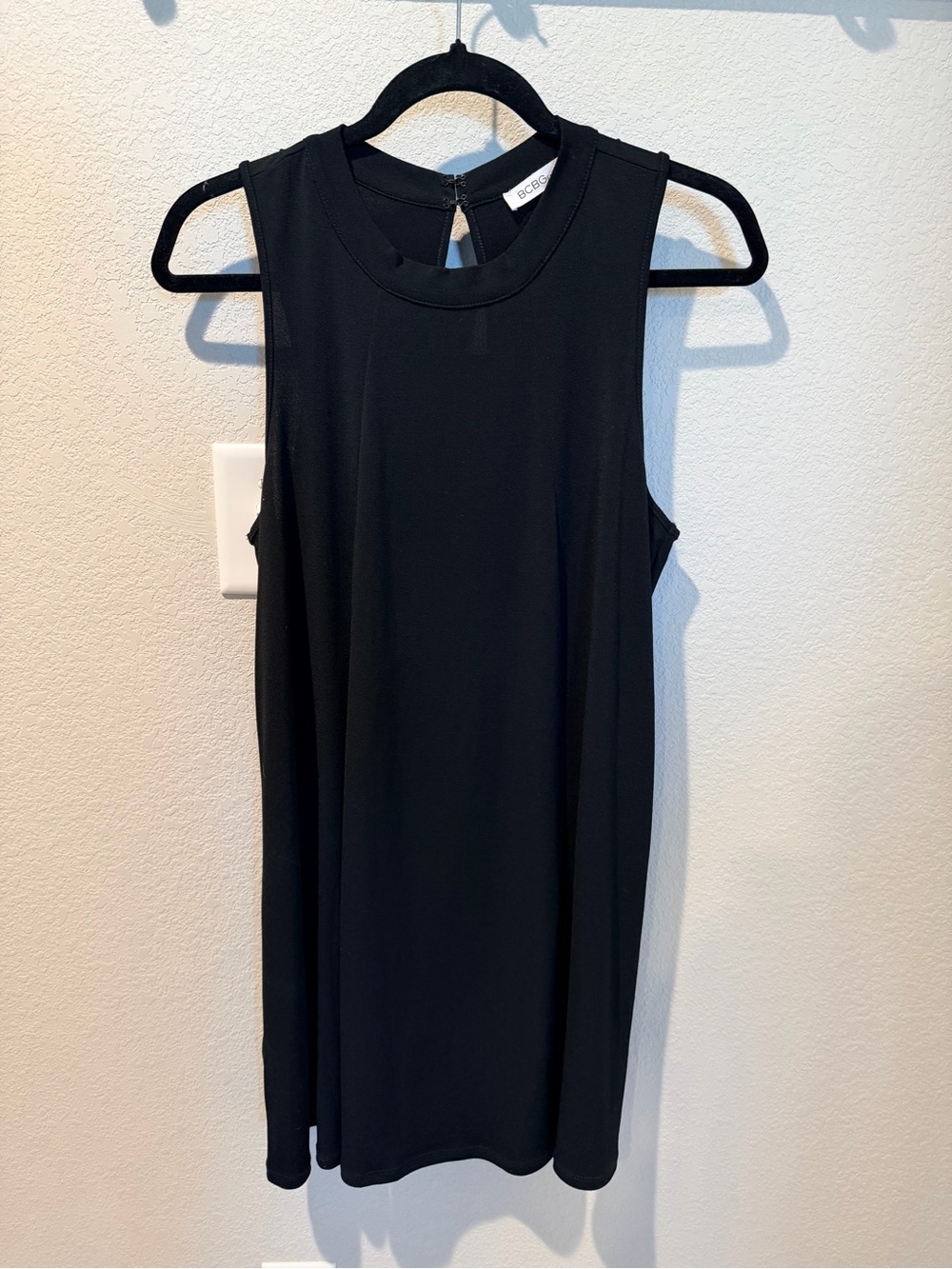 BCBGeneration Black Sleeveless Crewneck Shift Dress